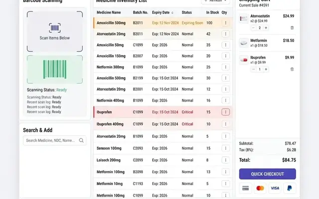 Opteve Pharmacy POS Dashboard
